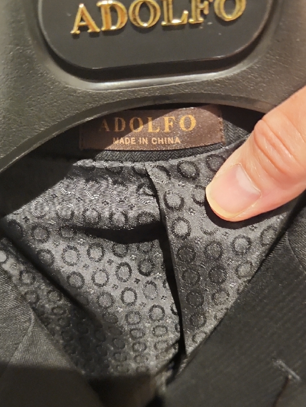 Adolfo Men’s Black Two-Button Suit Jacket Vintage Never Worn Wool 48 Reg - Picture 2 of 11